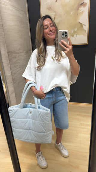Oversize Sweatshirt Kurzarm - White