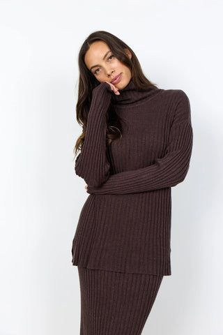 Rollkragen Pullover "Kanita" - Dunkle Pflaume